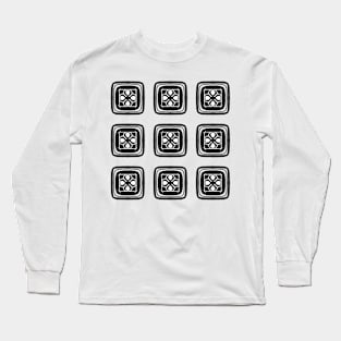 Abstract pattern with decorated black squares Long Sleeve T-Shirt